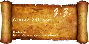 Glazer Zágon névjegykártya